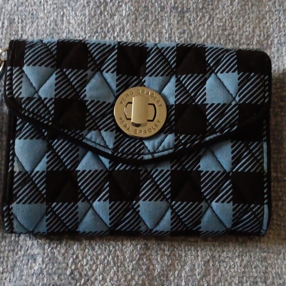 Vera Bradley Cornflower Blue Black Wallet - Picture 5 of 14